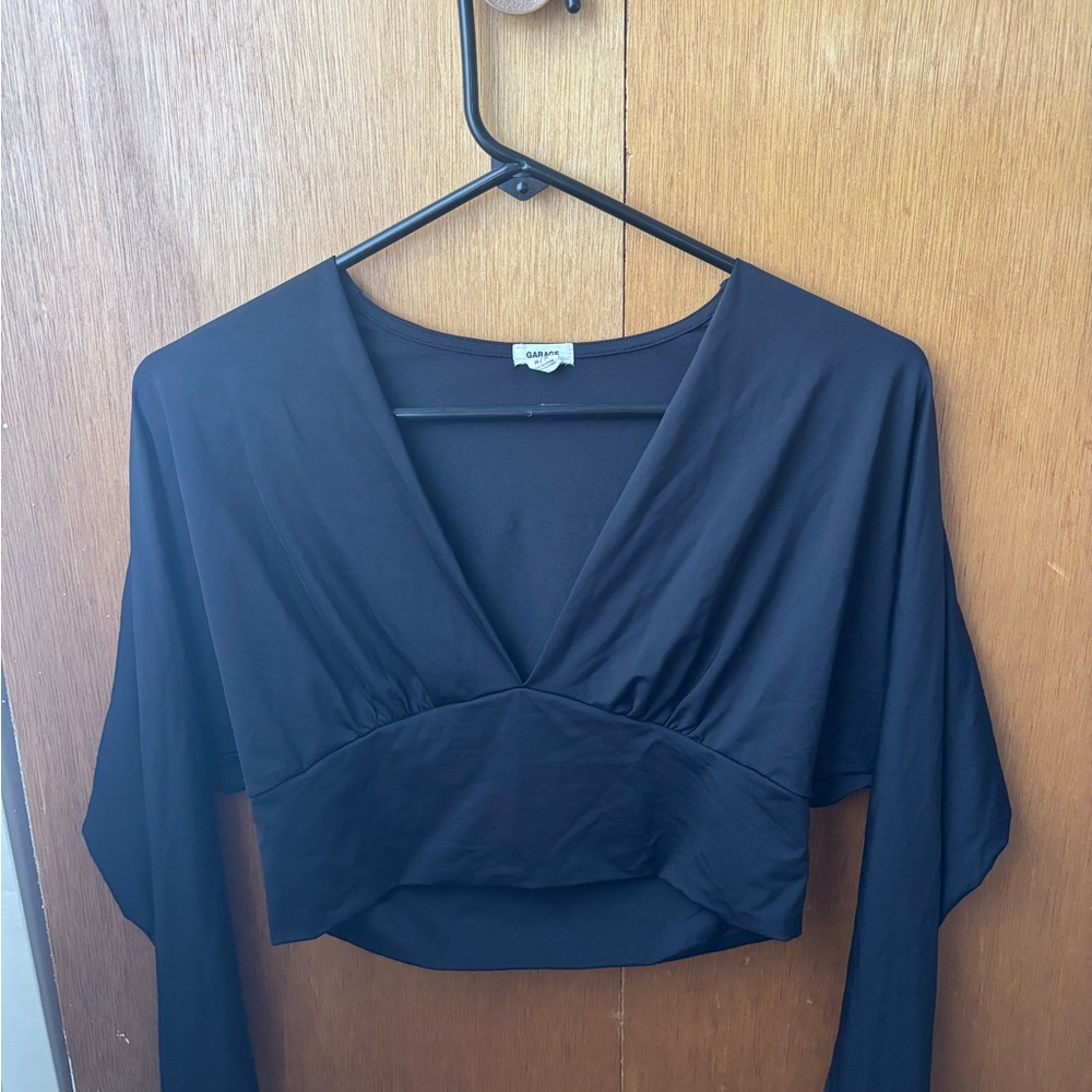 Elegant Black V-Neck Women's Top
